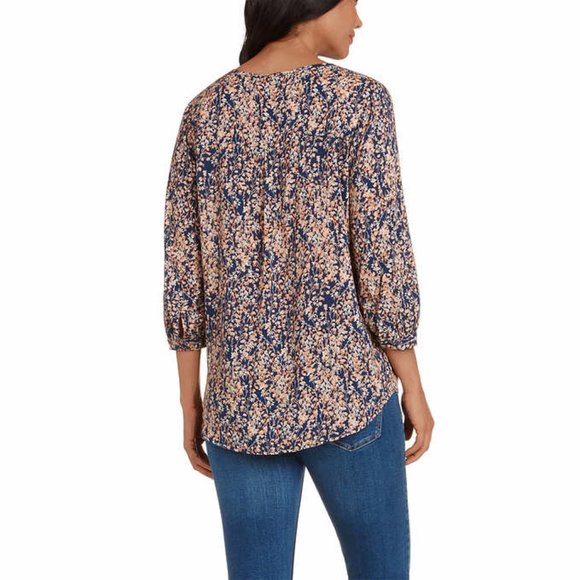 NWT Matty M Women 3/4 Sleeve Tie Front Top Orange Floral Size M $50 4D048 - Picture 2 of 3